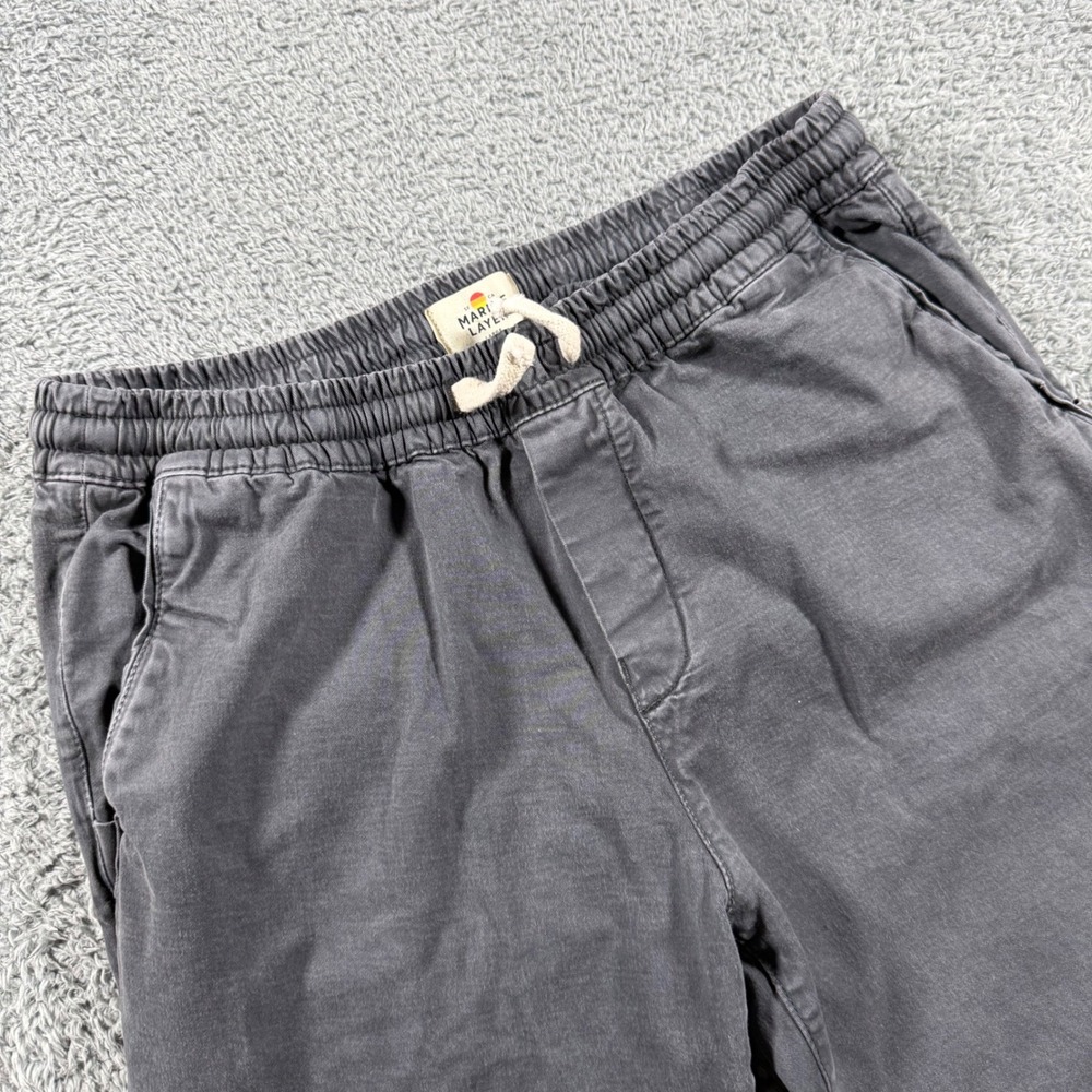 Marine Layer Saturday Beach Chino Pants Mens Large Charcoal Grey Drawstring